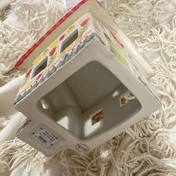 ANTHROPOLOGIE Nathalie Lete Holiday Village House Peach Tea Light Cottage NEW - Picture 8 of 9